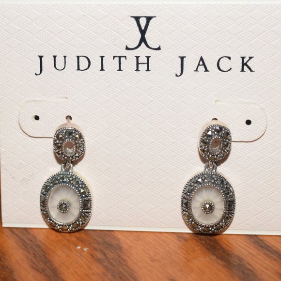 Vintage Sterling Silver Judith Jack Camphor Necklace & Earrings Set Plus Ring - Picture 3 of 16